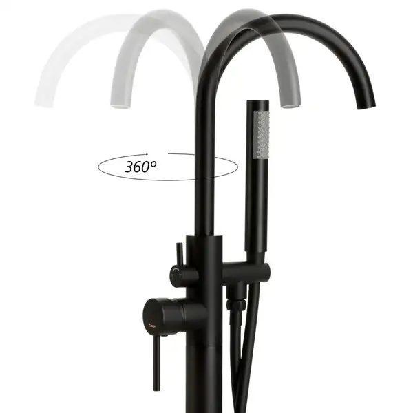 Змішувач для ванни Corsan LUGO BLACK MATT чорний підлоговий (CMM35BL)