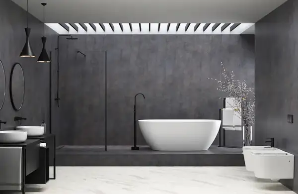 Змішувач для ванни Corsan LUGO BLACK MATT чорний підлоговий (CMM35BL)