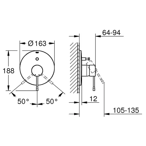 Смеситель для ванны Grohe Essence (цвет - сталь) (19285DC1) фото 2 Aquada.com.ua