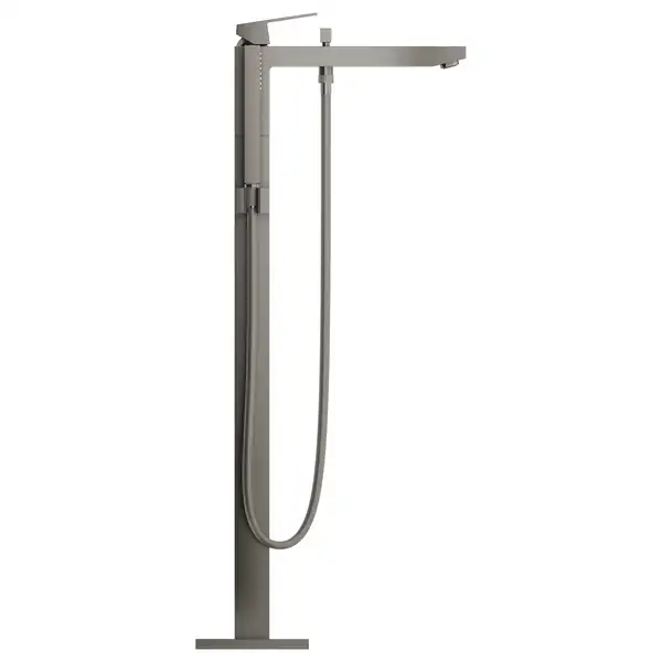 Смеситель для ванны напольный Grohe Eurocube (цвет - тёмный графит, матовый), с душевым гарнитуром (23672AL1) фото 2 Aquada.com.ua