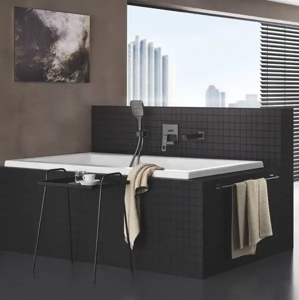 Змішувач для ванни прихованого монтажу Grohe Eurocube зовнішня частина для 35600000, темний графіт (24062AL0)