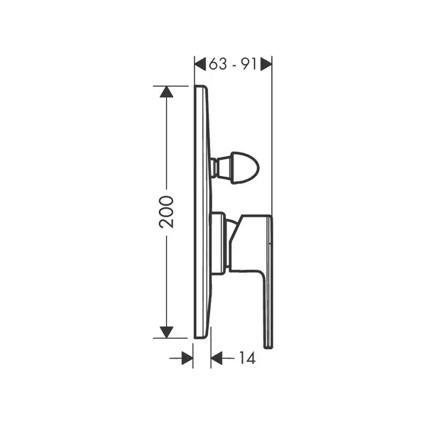 Смеситель для ванны/душа Hansgrohe Vernis Shape (цвет - хром) (71458000) фото 2 Aquada.com.ua