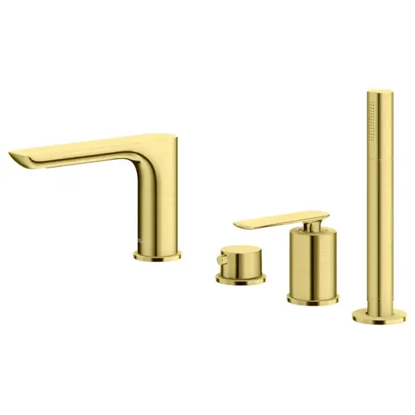 Смеситель для ванны KOHLMAN EXPERIENCE BRUSHED GOLD на борт ванны (QB244EGDB)