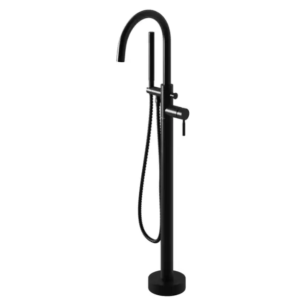 Смеситель для ванны KOHLMAN ROXIN BLACK напольный (QF1165RB)