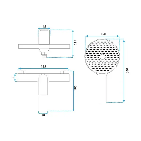 Rea Avalon Tytan Смеситель для ванны, графит (REA-B2706)