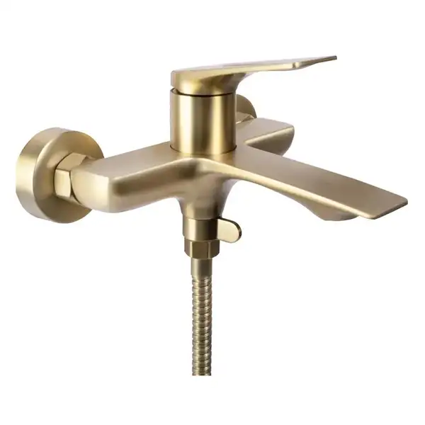 Смеситель для ванны и душа REA  AVALON BRUSHED GOLD настенный с изливом (REA-B2707)