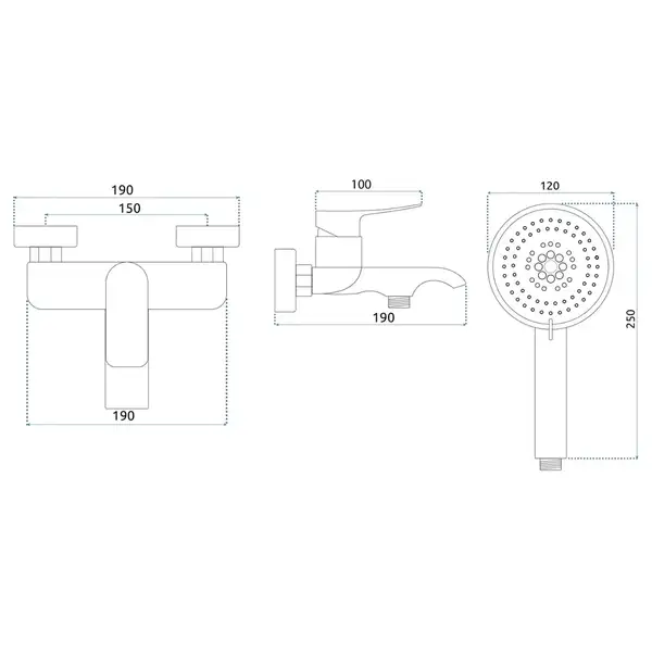 Rea Dart Chrome Змішувач для ванни, хром (REA-B3301) Rea Dart Chrome Змішувач для ванни, хром (REA-B3301)