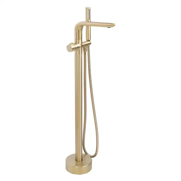 Смеситель для ванны REA CLARK BRUSHED GOLD матовое золото напольный (REA-B5303)