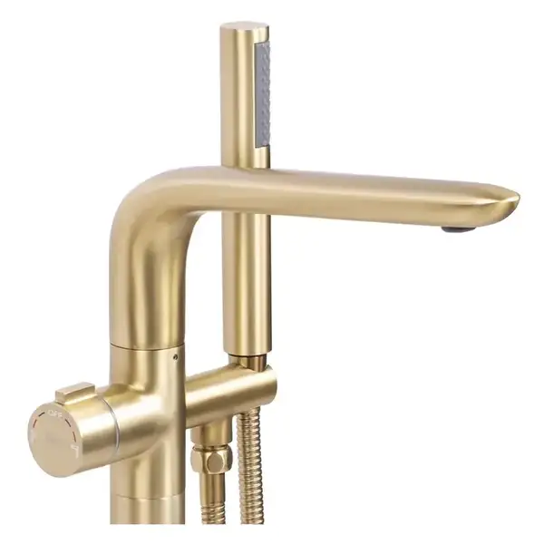 Смеситель для ванны REA CLARK BRUSHED GOLD матовое золото напольный (REA-B5303)