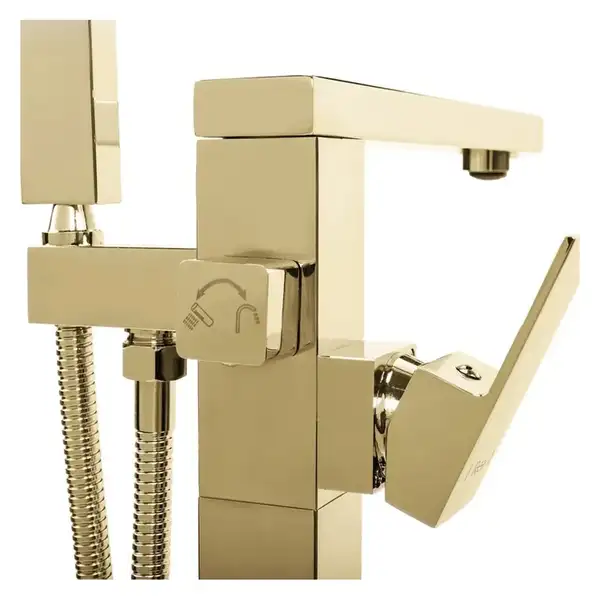 Смеситель для ванны REA TERY GOLD золотой напольный (REA-B5306)