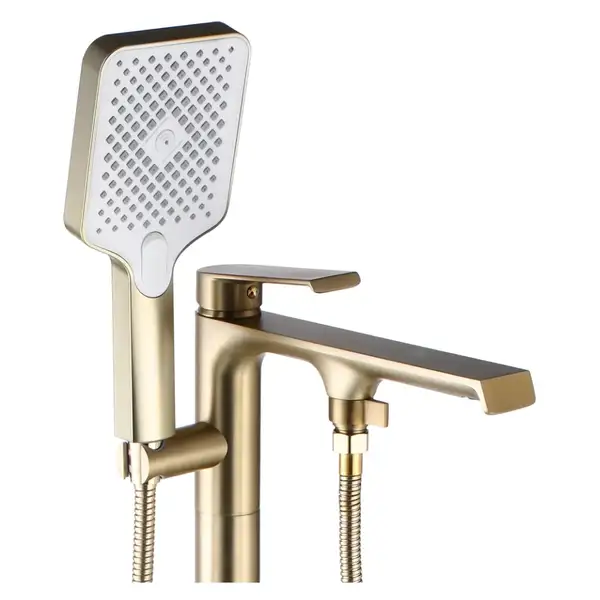 Смеситель для ванны REA HASS BRUSHED GOLD напольный (REA-B6404)