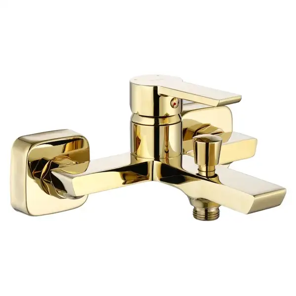Смеситель для ванны и душа REA  ARGUS GOLD золотой настенный с изливом (REA-B6409)