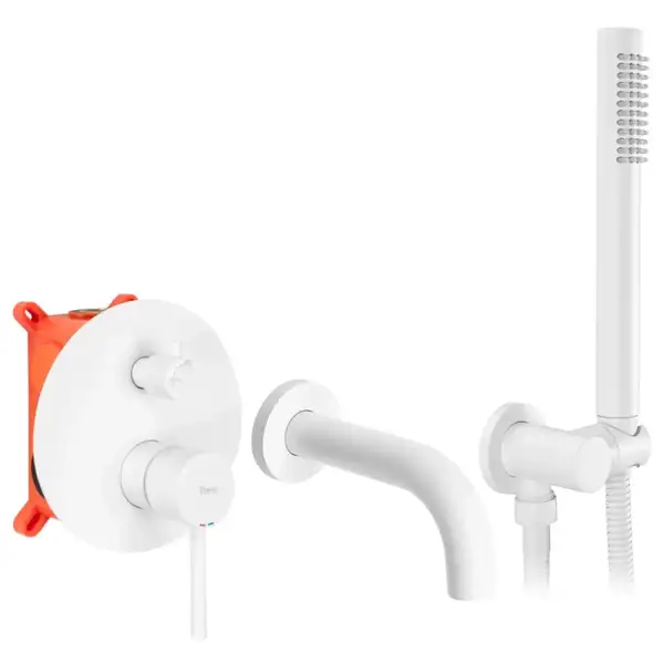 Смеситель для ванны и душа REA LUNGO WHITE MATT + BOX скрытого монтажа (REA-B6440) Смеситель для ванны и душа REA LUNGO WHITE MATT + BOX скрытого монтажа (REA-B6440)