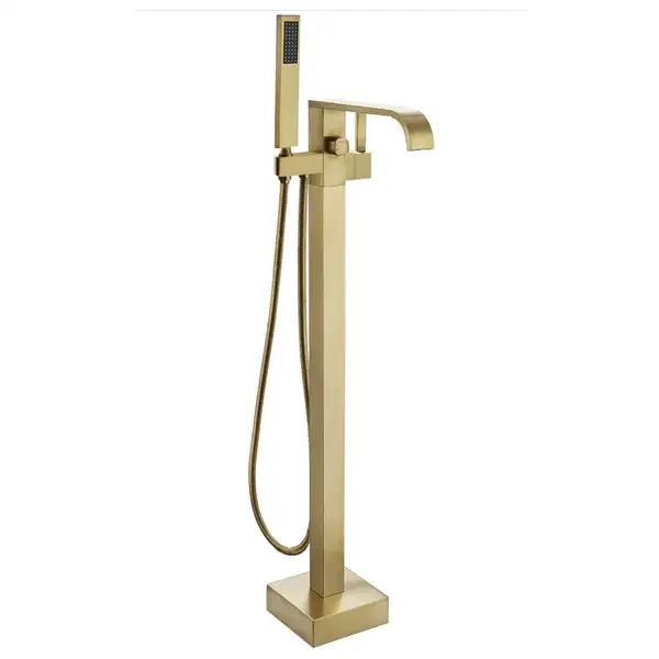 Смеситель для ванны REA CARAT BRUSHED GOLD золотой матовый напольный (REA-B6522)
