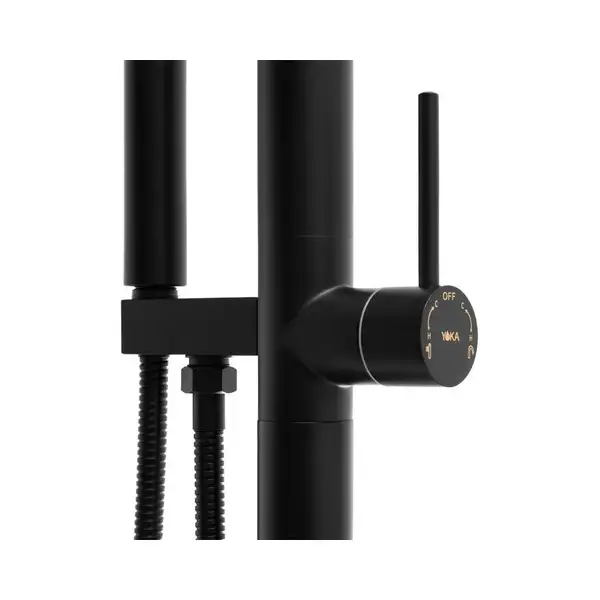 Змішувач для ванни Yoka ASPEN BLACK чорний підлоговий (BP.ASPEN BLK)