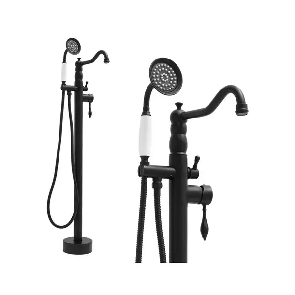 Смеситель для ванны Yoka CASSA BLACK черный напольный (BP.CASSA BLK)