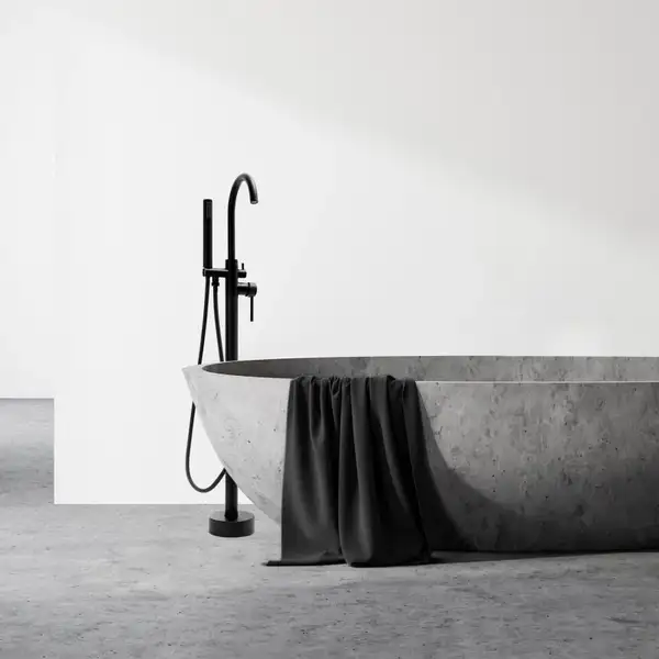 Змішувач для ванни Yoka MONTE BLACK MATT черный напольный (BP.MONTE BLK)