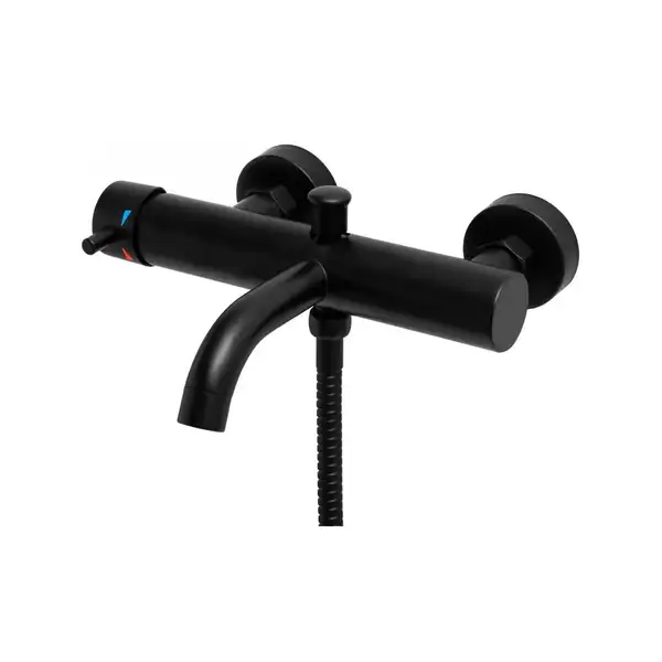 Змішувач для ванни Yoka SUNTO BLACK черный настенный з виливом (BP.SUNTO-BLK)
