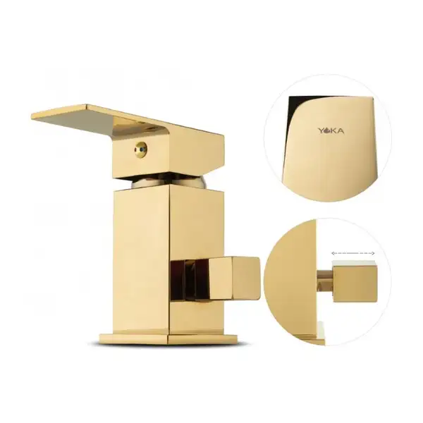 Змішувач для ванни Yoka TRIO GOLD трикомпонентний на борт ванни (BW.TRIO GLD)