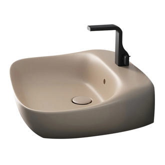 Раковина подвесная Flaminia Fluo 60 х 49 х h20 см, цвет - Argilla opaco (матовый) FU60L Argilla