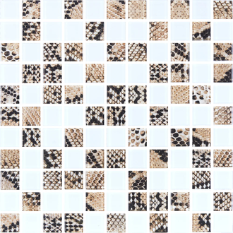 КОТТО КЕРАМІКА Мозаїка скляна GMP 0825037 С2 print 38/white mat 300x300 (кубик 2,5х2,5) Кераміка Лео УКРАЇНА