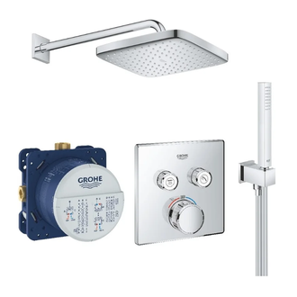 Душевая система скрытого монтажа с термостатом Grohe Grohtherm SmartControll c Tempesta Cube 250 (цвет - хром) (26415SC1)