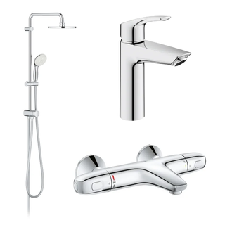 Набір змішувачів для ванни та душу з Grohe Eurosmart New + Grohtherm 1000, хром (UA34102TS0)