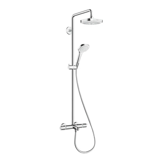 Душевая система с термостатом Hansgrohe Croma Select E Showerpipe 180 2jet (цвет - хром/белый) (27352400) фото 1 Aquada.com.ua