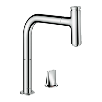 Смеситель для кухни Hansgrohe Metris Select 200 2jet (цвет - хром), с вытяжным душем (73819000) фото 1 Aquada.com.ua