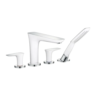 Смеситель на борт ванны Hansgrohe PuraVida (цвет - хром/белый) (15446400) фото 1 Aquada.com.ua