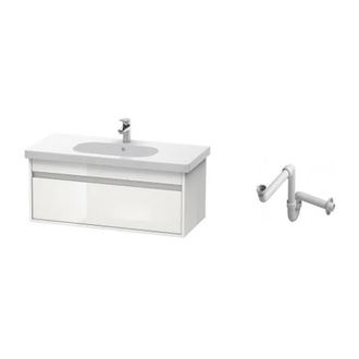 DURAVIT Тумба под умывальник 100 см, матовый белый + раковина с 1 отв. 105 см + сифон, белый (KT66681818111) фото 1 Aquada.com.ua