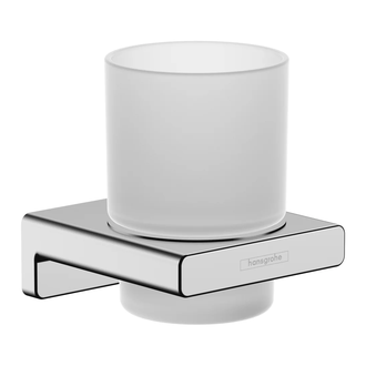 Стакан для жидкого мыла подвесной Hansgrohe AddStoris, хром/стекло матовое (41749000) фото 1 Aquada.com.ua