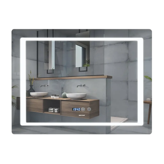 Дзеркало Mixxus STYLE MR03-90x70 з Led Touch, Anti-fog, димером, регулятором яскравості, годинником (MI6007)