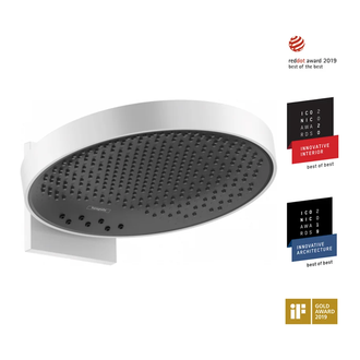 HANSGROHE  Верхний душ 360 3jet с настенным держателем, матовый белый Rainfinity (26234700) фото 1 Aquada.com.ua