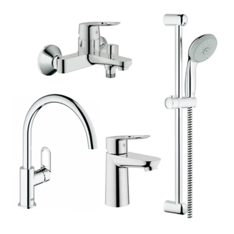 Набор смесителей для ванны 4-в-1 Grohe Bau Loop М (цвет - хром) (123225K) фото 1 Aquada.com.ua
