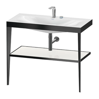 Металлическая консоль с раковиной c-bonded Duravit XViu 100 х 48 х h85 см, чёрный матовый/белый глянцевый (XV4716EB285) фото 1 Aquada.com.ua
