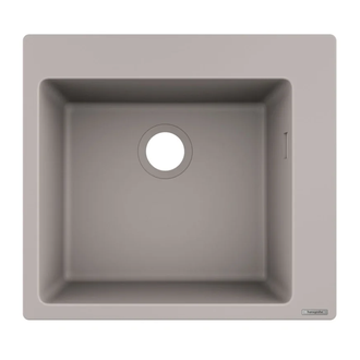 Встраиваемая кухонная мойка Hansgrohe S51 S510-F450 (цвет - серый бетон) 450 (43312380) фото 1 Aquada.com.ua