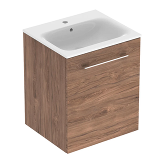 Тумба с раковиной Geberit Selnova Square slim rim 55 см, орех тёмный (501.250.00.1)