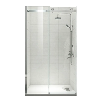 KOER SR SD01 Дверь в нишу, прозрачная, хром (KR5376)
