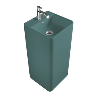 Nic-Design Умивальник окремо стоячий Nic Design Semplice 40х40х85 см з отвором під змішувач, злив у стіну, Amazzonia глянець (001371077)