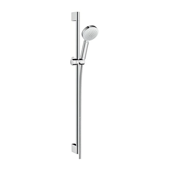 Душевой гарнитур Hansgrohe Crometta 1jet со штангой 65 см (цвет - хром/белый) (26652400) фото 1 Aquada.com.ua