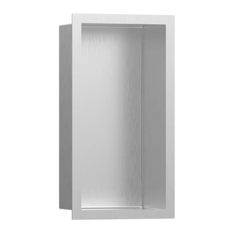 Настенная ниша из матовой нержавеющей стали с дизайнерской рамкой Hansgrohe XtraStoris Individual 30 х 15 х 10 см, матовая нержавеющая сталь (56094800) фото 1 Aquada.com.ua