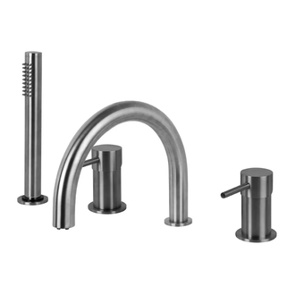 Змішувач до борту ванни Fima Carlo Spillo Steel на 4 отвори, inox (F3074INOX)