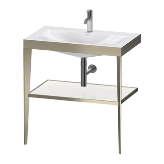 Металлическая консоль с раковиной c-bonded Duravit XViu 80 х 48 х h85 см, матовое шампанское/белый глянцевый (XV4715OB185) фото 1 Aquada.com.ua
