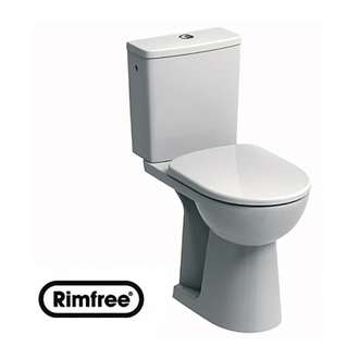 KOLO NOVA PRO Rimfree: унитаз-компакт напольный унитаз г/в, бачок прямоугольный, нижн/п, 6/3л, с микролифтом (M39045000) фото 1 Aquada.com.ua