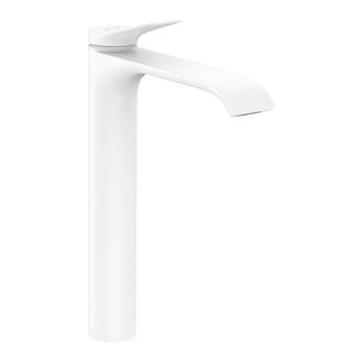 Смеситель для раковины высокий Hansgrohe Vivenis (цвет - белый матовый), с донным клапаном (75040700) фото 1 Aquada.com.ua
