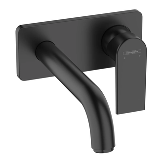 Смеситель для раковины настенный Hansgrohe Vernis Shape (цвет - чёрный матовый), излив 205 мм (71578670) фото 1 Aquada.com.ua