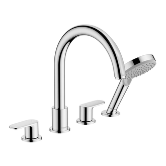 Смеситель на борт ванны Hansgrohe Vernis Blend (цвет - хром), с душевым гарнитуром (71456000) фото 1 Aquada.com.ua