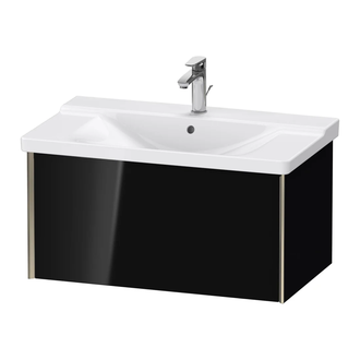 Тумба подвесная под раковину Duravit XViu 81 x 46,9 см, чёрный глянцевый (XV40160B140) фото 1 Aquada.com.ua