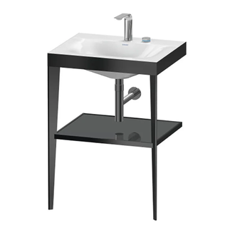 Металлическая консоль с раковиной c-bonded Duravit XViu 60 х 48 х h85 см, чёрный матовый/серый (XV4714EB289) фото 1 Aquada.com.ua